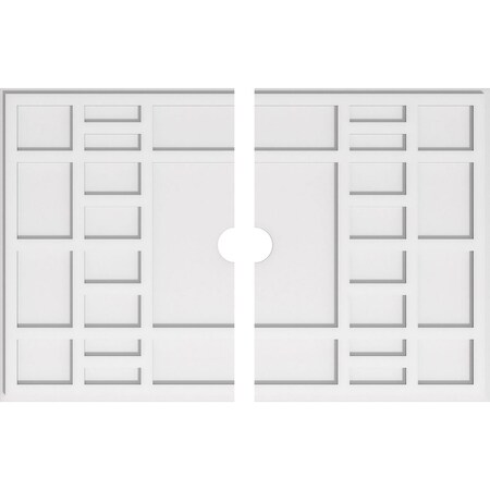 Ekena Millwork Beaux Architectural Grade PVC Ceiling Medallion, 40"W x 26 5/8"H x 3"ID x 14"C x 1"P, Two-Piece CMP40X26BX2-03000